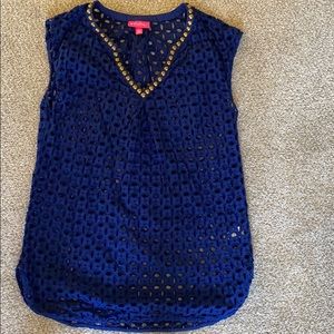 Lily Pulitzer for Target Navy Eyelet Coverup